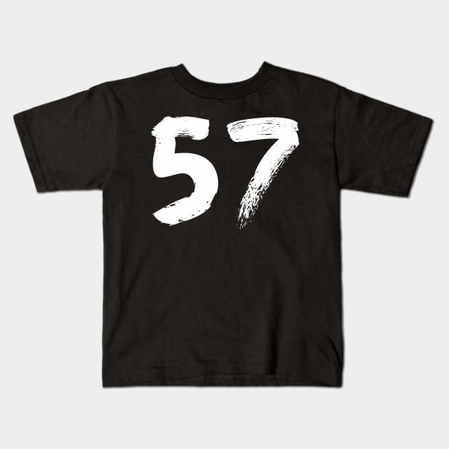 Number 57 Kids T-Shirt by Erena Samohai